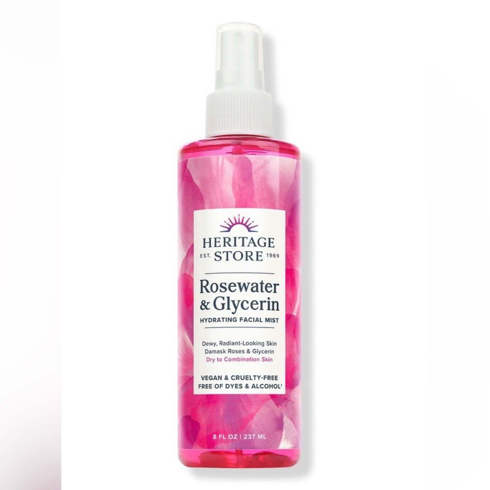 HERITAGE STORE Rosewater & Glycerin Hydrating Facial Mist 4 oz 120ml ~ New!! 💖